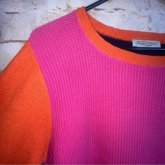 Margaret Winters Laglenlook Colorblock Pullover Waffle Top Size Small - Picture 2 of 9